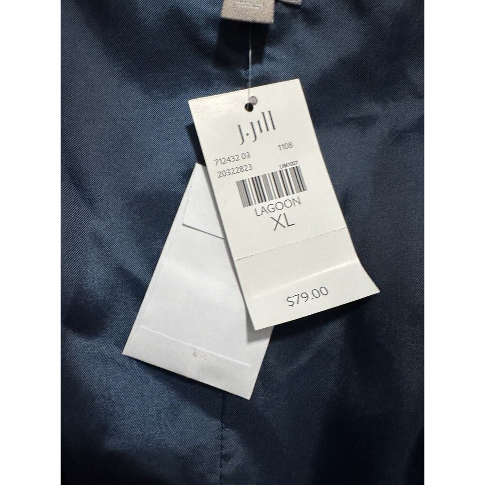 J.Jill Corduroy Vest Blue Corduroy Crushed Velvet Back Size XL - Picture 3 of 7